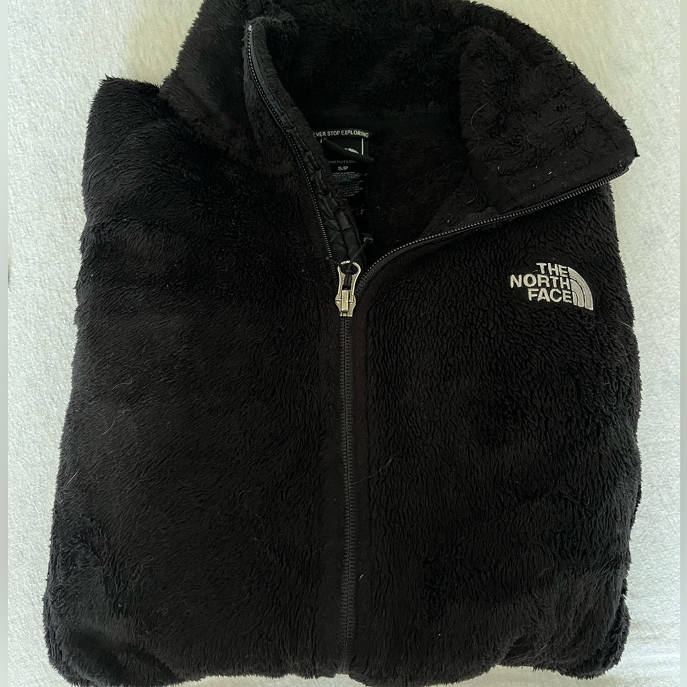 Black North Face fuzzy zip up